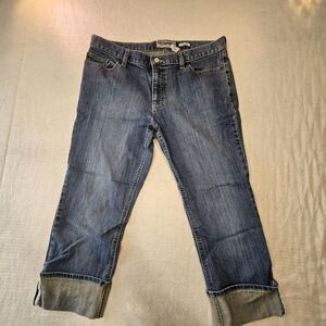 Old Navy Cropped Low Rise Medium Wash Blue Denim Stretch Women's Jeans 5-Pocket